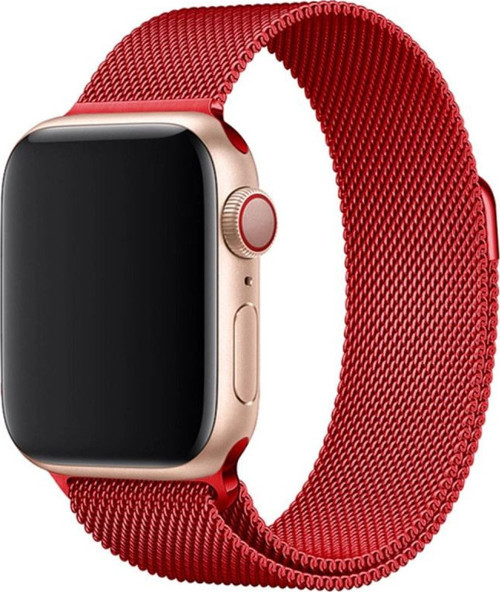 Apple Watch 38mm Metal Mıknatıslı Kordon - Kırmızı