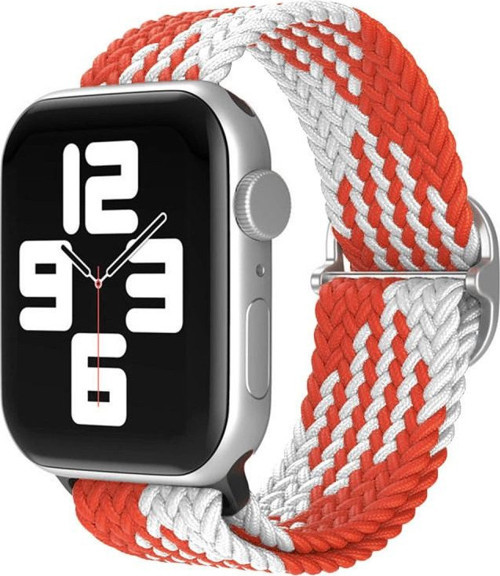 Watch 22mm Kordon - Beyaz-kırmızı
