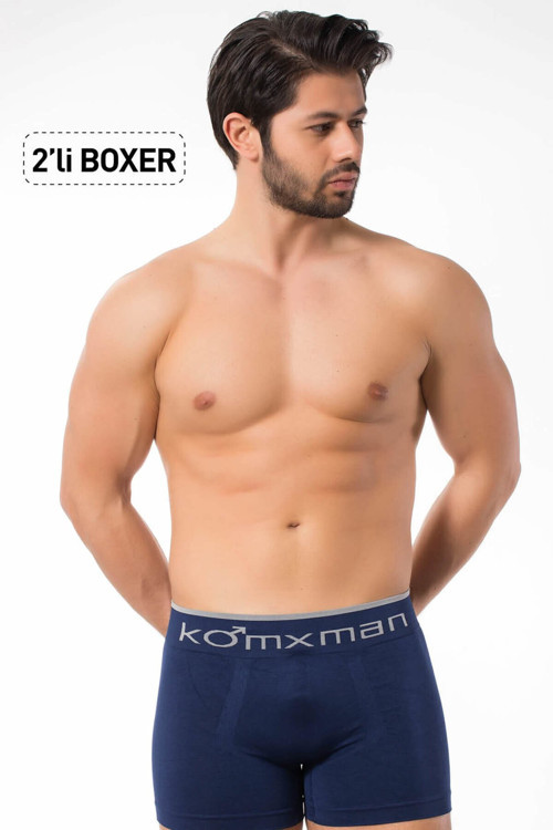 Erkek 2'Li Likralı Dikişsiz Iz Yapmaz Boxer 909 .