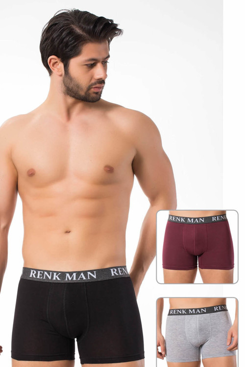Erkek Asorti 3'Lü Pamuklu Likralı Boxer 906 .
