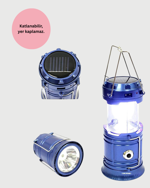 Güneş Enerjili Katlanabilir Kamp Feneri – Usb Şarjlı, Hafif Çok Fonksiyonlu