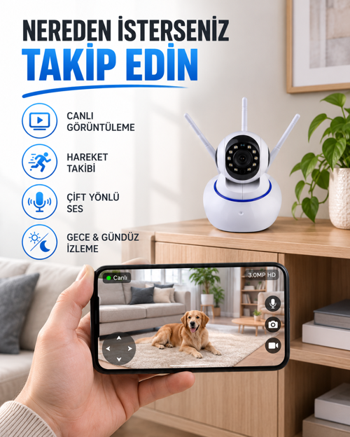 Akıllı Ip Güvenlik Kamerası – Hd, Gece Görüşlü, Hareket Algılamalı Yeni Nesil