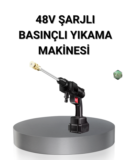 Basınçlı Yıkama Makinesi – 48V Güçlü Motor, 2 Pil Köpük Hazneli