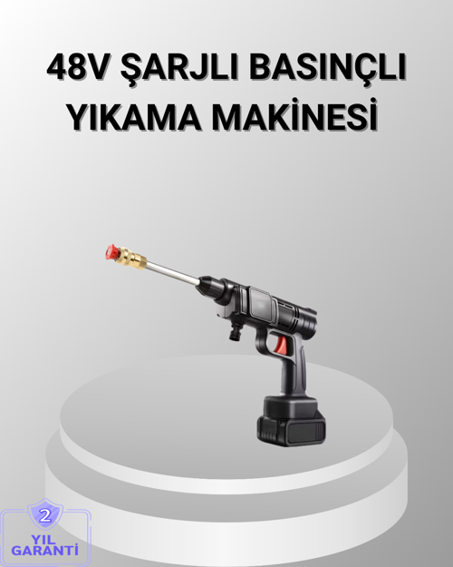 48V Yıkama Makinesi – 2 Pil, Köpük Tankı Ayarlanabilir