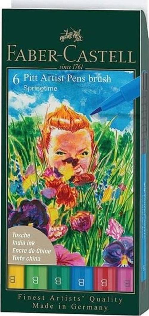 Faber-Castell 6 Pitt Artist Pen Brush Springtime 167177