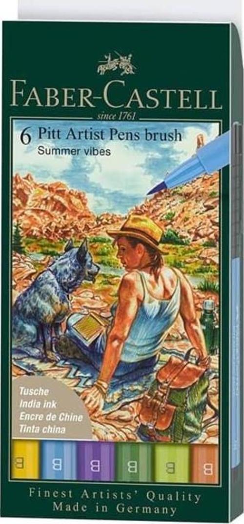 Faber-Castell 6 Pitt Artist Pen Brush Summer Vibes 167178