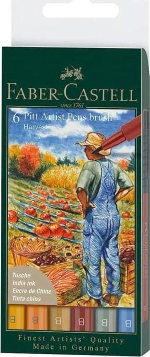 Faber-Castell 6 Pitt Artist Pen Brush Harvest 167179