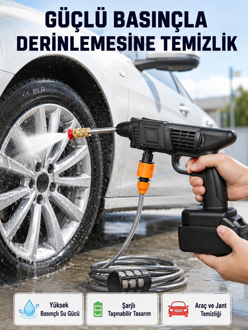 Taşınabilir Akülü Araba Yıkama Makinesi 1.7 Mpa Basınçlı Ergonomik Tasarımlı