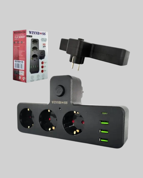 7 Portlu Çoklu Priz Usb Girişli Akıllı Güç Ünitesi