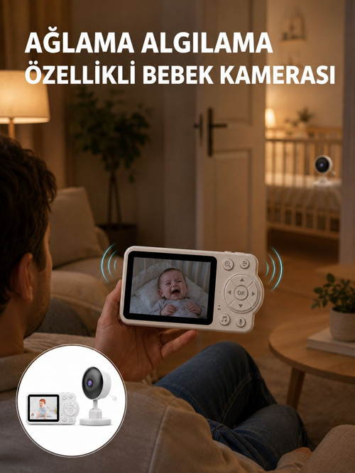 Gerektirmeyen Dijital Şifrelemeli Bebek Monitörü Yeni Nesil