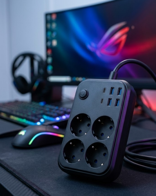 Akım Korumalı Çoklu Priz 4 Usb 2 Type C 4 Priz Güvenli Hızlı