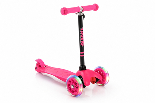 Işıklı Katlanır Mini Scooter Pembe OZA18470