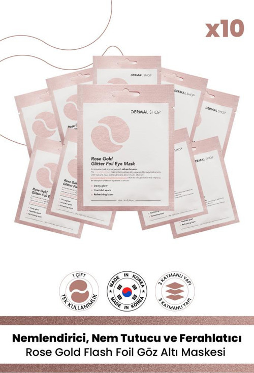 3 Katmanlı Rose Flash Foil Göz Altı Torbalarına Karşı Kağıt Göz Maskesi 4 gr 10 Adet
