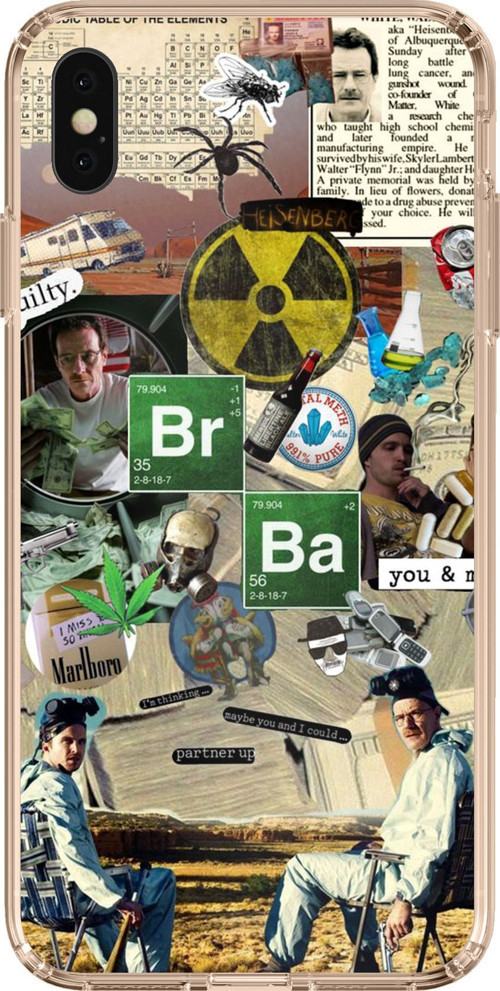 iPhone XS MAX Uyumlu Breaking Bad Kolaj Baskılı Silikon Kılıf