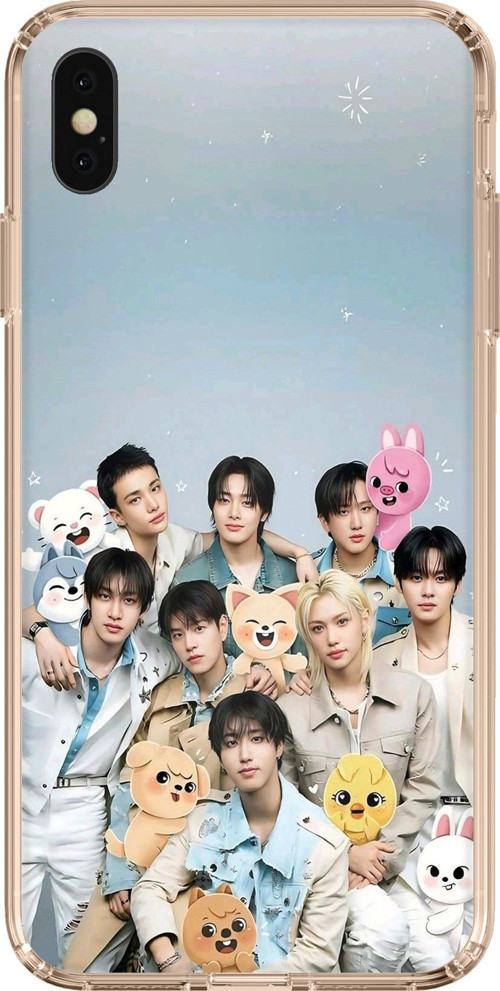 iPhone XS MAX Uyumlu Tray Kids K-Pop Grubu ve SKZOO Temalı Baskılı Silikon Kılıf