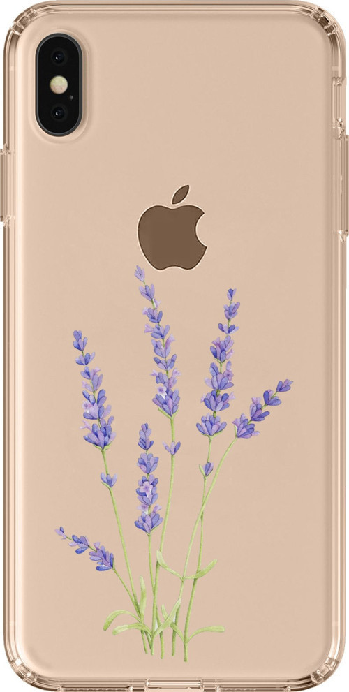 iPhone XS MAX Uyumlu Lavanta Çiçek Tasarımlı Baskılı Silikon Kılıf