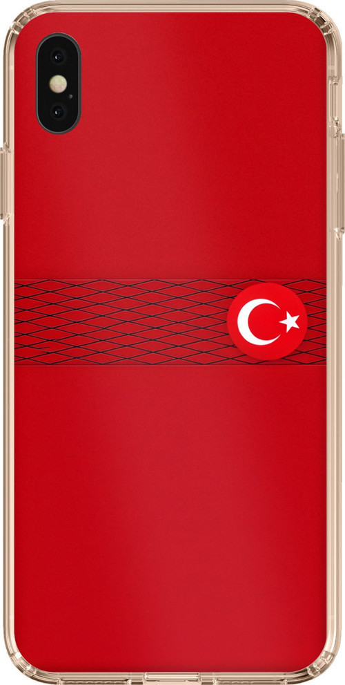 iPhone XS MAX Uyumlu Türk Milli Takım Izgara Desenli Forma Baskılı Silikon Kılıf