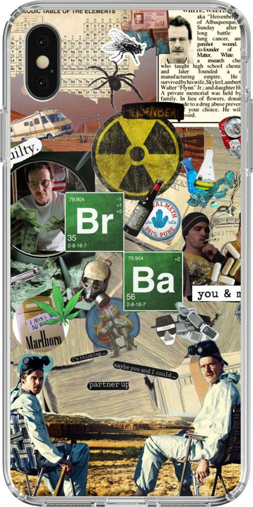 iPhone X-XS Uyumlu Breaking Bad Kolaj Baskılı Silikon Kılıf