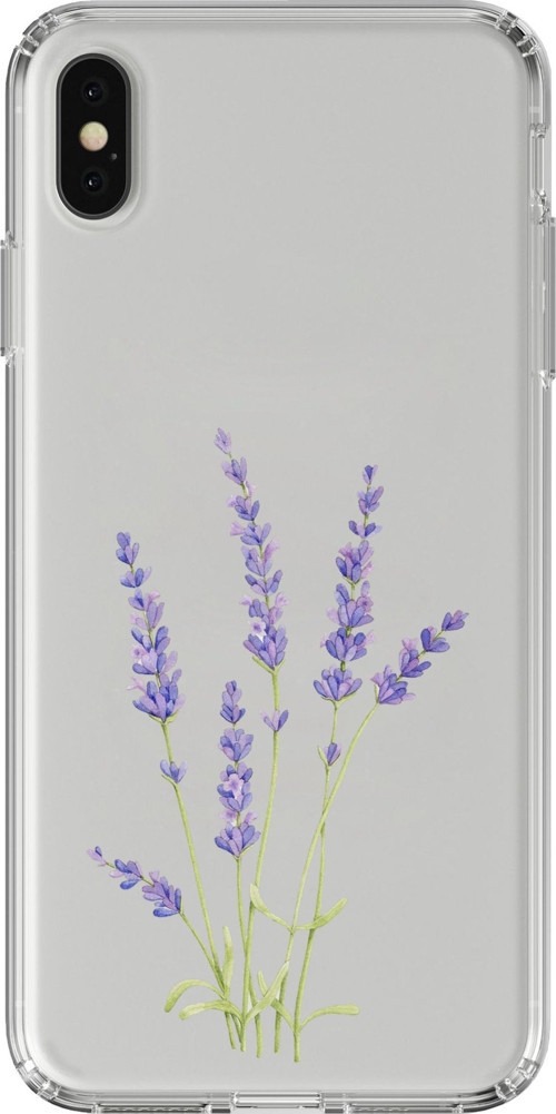 iPhone X-XS Uyumlu Lavanta Çiçek Tasarımlı Baskılı Silikon Kılıf