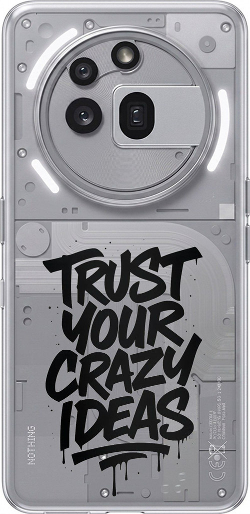Nothing Phone (3a) Pro Uyumlu Crazy Trust Baskılı Silikon Kılıf