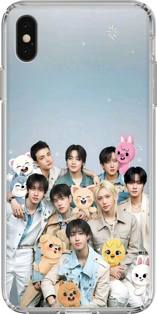 iPhone X-XS Uyumlu Tray Kids K-Pop Grubu ve SKZOO Temalı Baskılı Silikon Kılıf