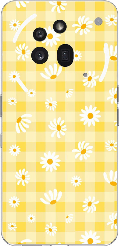 Nothing Phone (3a) Pro Uyumlu Sarı Papatya Bahçesi Baskılı Silikon Kılıf