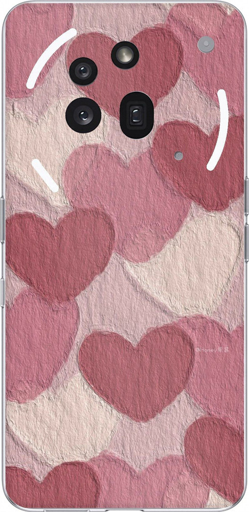 Nothing Phone (3a) Pro Uyumlu Pastel Gül Kurusu ve Pembe Kalpli Baskılı Silikon Kılıf