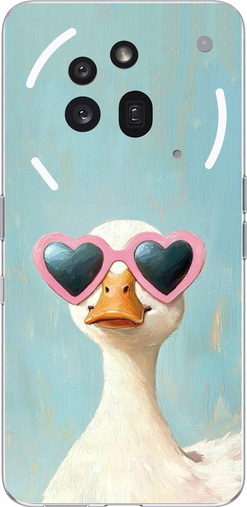 Nothing Phone (3a) Pro Uyumlu Yağlı Boya Pop-Art Ördek Baskılı Silikon Kılıf