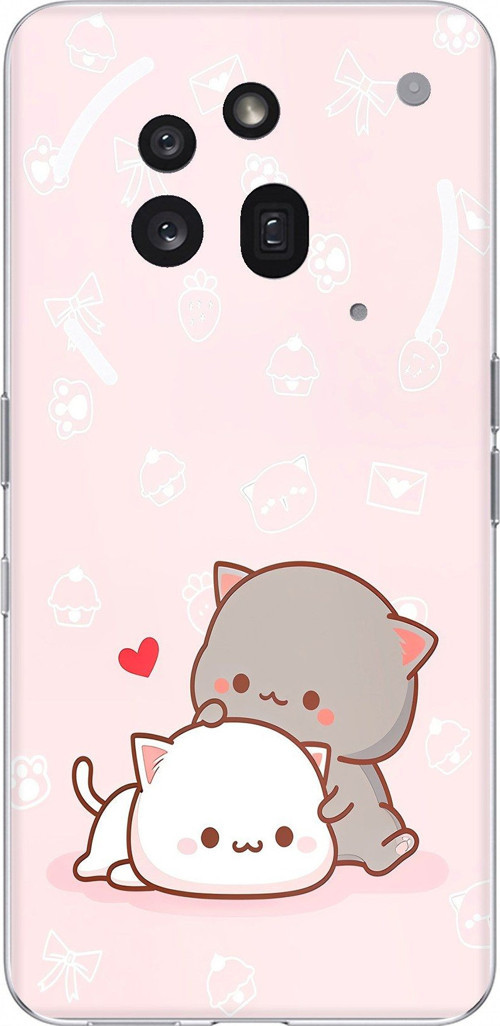 Nothing Phone (3a) Pro Uyumlu Sevimli ve Remontik Kediler Baskılı Silikon Kılıf