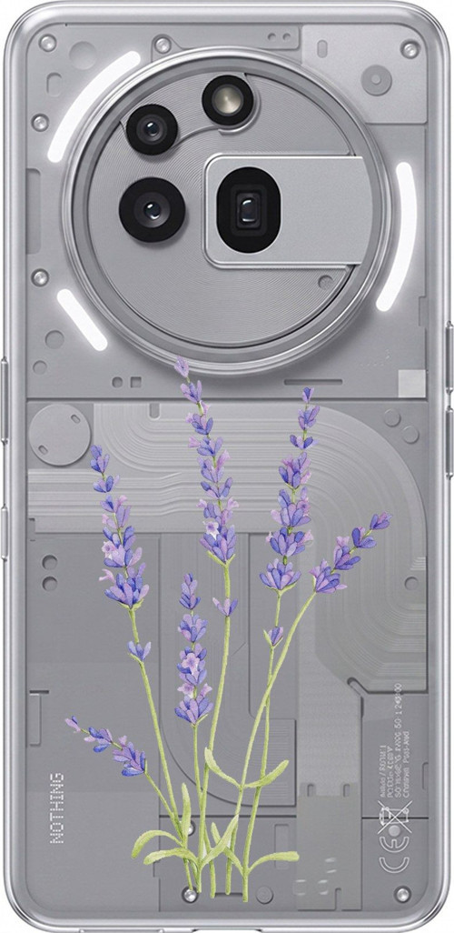 Nothing Phone (3a) Pro Uyumlu Lavanta Çiçek Tasarımlı Baskılı Silikon Kılıf