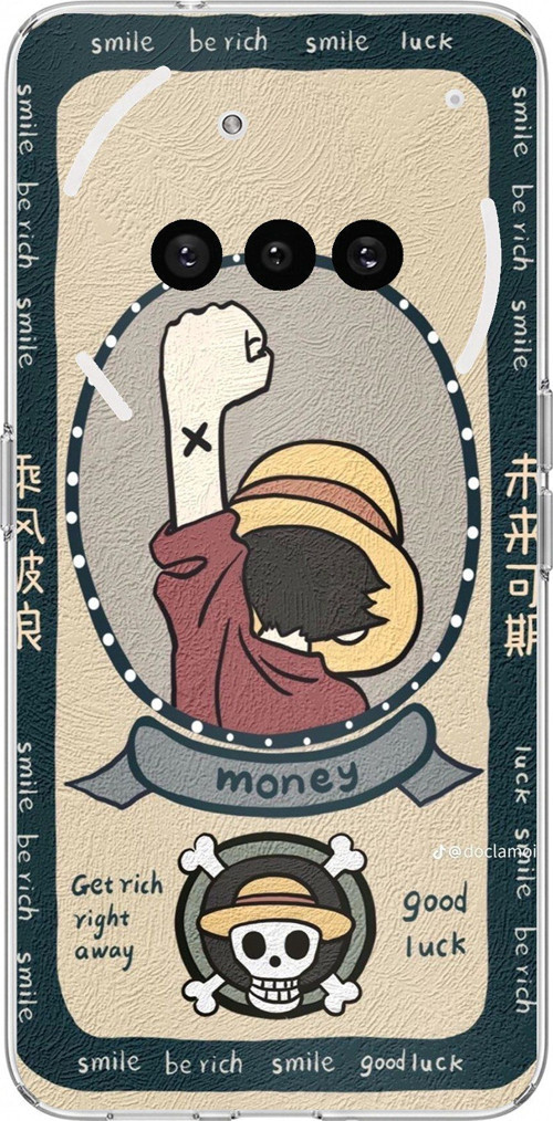 Nothing Phone (3a) Uyumlu One Piece Dolar Baskılı Silikon Kılıf