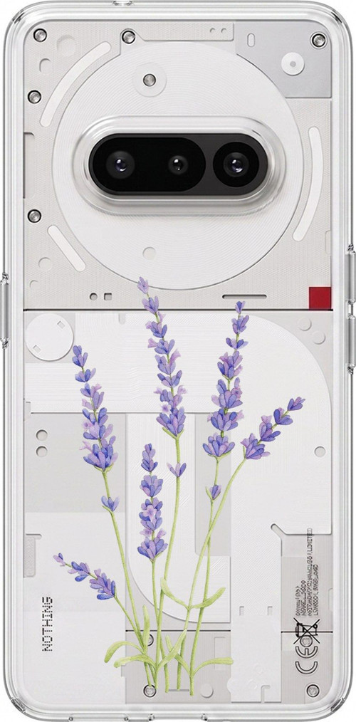 Nothing Phone (3a) Uyumlu Lavanta Çiçek Tasarımlı Baskılı Silikon Kılıf