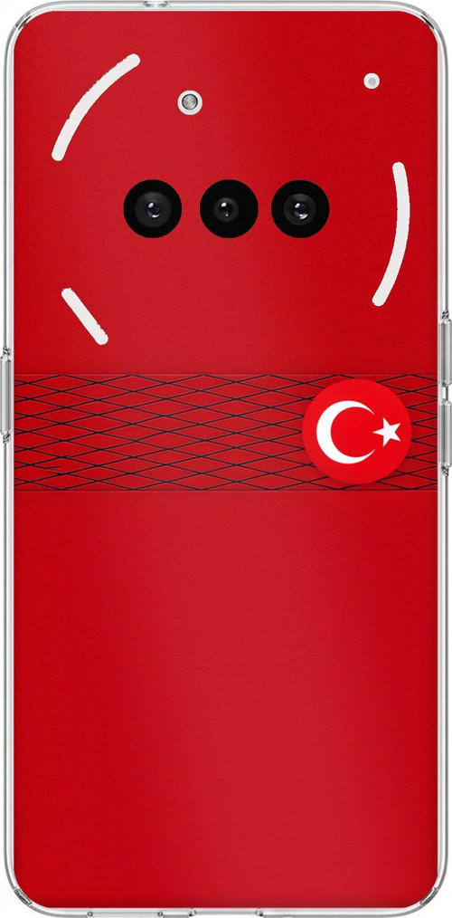 Nothing Phone (3a) Uyumlu Türk Milli Takım Izgara Desenli Forma Baskılı Silikon Kılıf