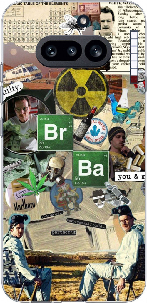 Nothing Phone (4A) Uyumlu Breaking Bad Kolaj Baskılı Silikon Kılıf