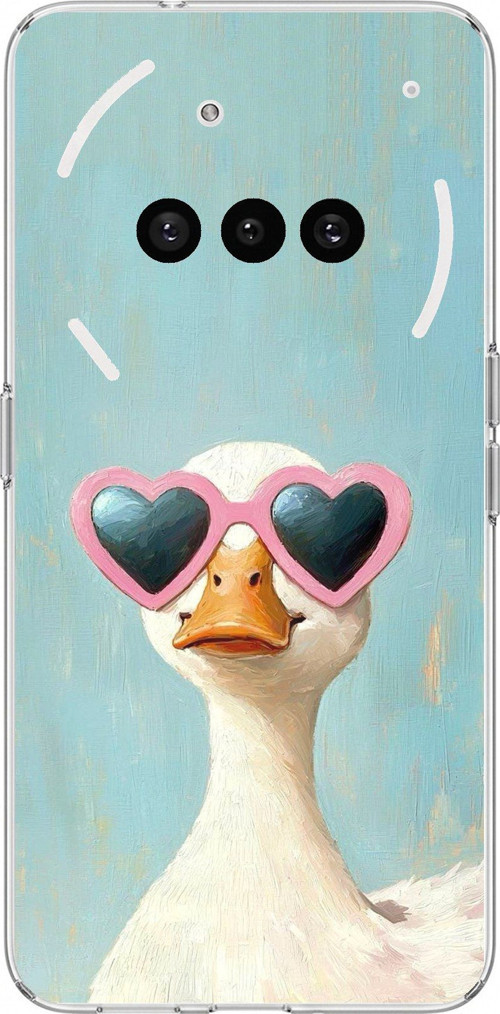 Nothing Phone (3a) Uyumlu Yağlı Boya Pop-Art Ördek Baskılı Silikon Kılıf