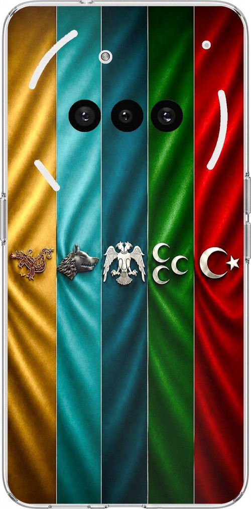 Nothing Phone (3a) Uyumlu Tarihi Türk Devletleri Bayrakları Baskılı Silikon Kılıf