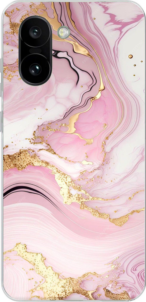 OnePlus 15R Uyumlu Pembe Mermer Baskılı Silikon Kılıf