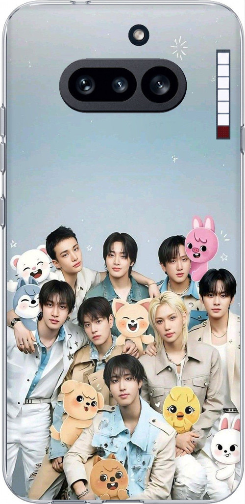 Nothing Phone (4A) Uyumlu Tray Kids K-Pop Grubu ve SKZOO Temalı Baskılı Silikon Kılıf