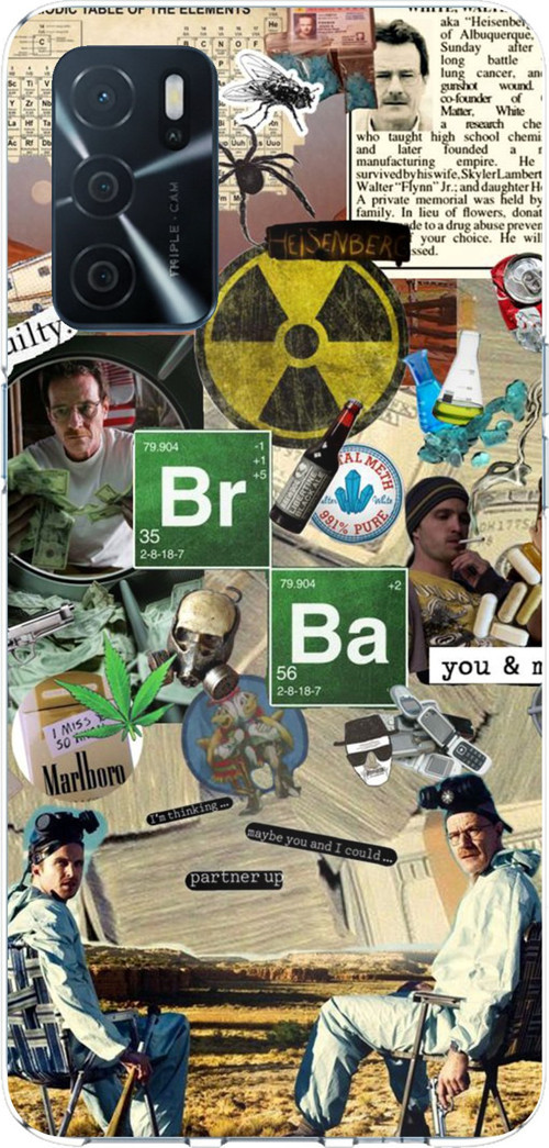 Oppo A16 - A54 - A55 Uyumlu Breaking Bad Kolaj Baskılı Silikon Kılıf