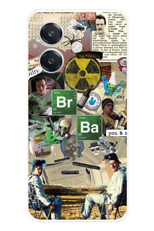 OPPO A3 Uyumlu Breaking Bad Kolaj Baskılı Silikon Kılıf