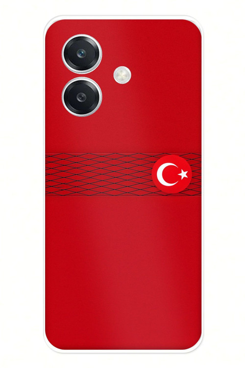 OPPO A3 Uyumlu Türk Milli Takım Izgara Desenli Forma Baskılı Silikon Kılıf