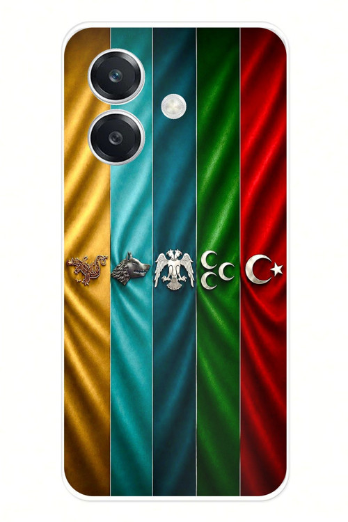 OPPO A3 Uyumlu Tarihi Türk Devletleri Bayrakları Baskılı Silikon Kılıf