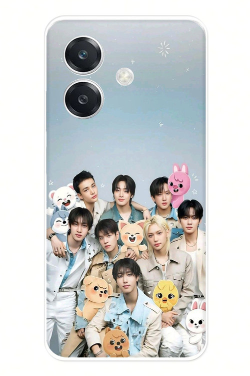 OPPO A3 Uyumlu Tray Kids K-Pop Grubu ve SKZOO Temalı Baskılı Silikon Kılıf