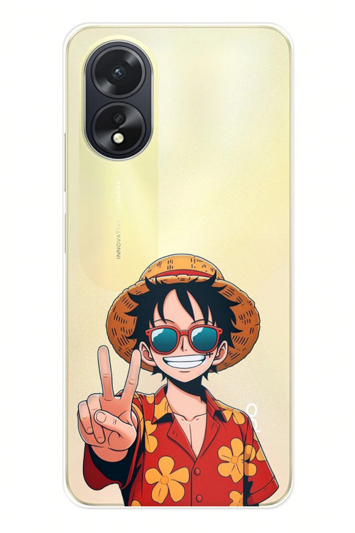 Oppo A38 Uyumlu Monkey D. Luffy Tasarımlı Baskılı Silikon Kılıf