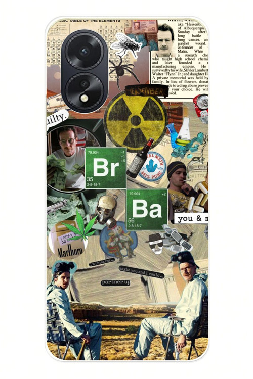 Oppo A38 Uyumlu Breaking Bad Kolaj Baskılı Silikon Kılıf