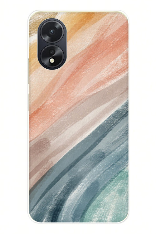 Oppo A38 Uyumlu Modern Renk Paleti Baskılı Silikon Kılıf