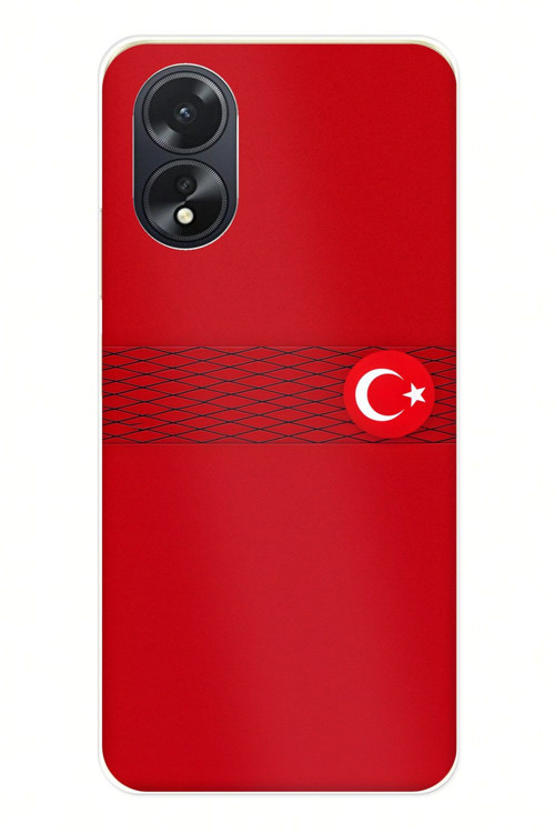 Oppo A38 Uyumlu Türk Milli Takım Izgara Desenli Forma Baskılı Silikon Kılıf