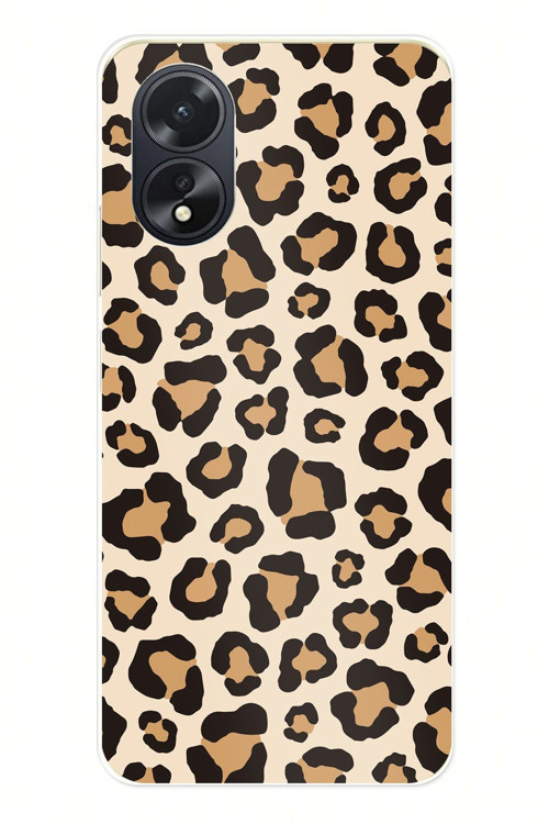 Oppo A38 Uyumlu Vahşi Zarafet Leopar Desenli Baskılı Silikon Kılıf