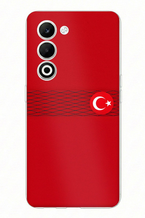 OPPO A5 4G Uyumlu Türk Milli Takım Izgara Desenli Forma Baskılı Silikon Kılıf