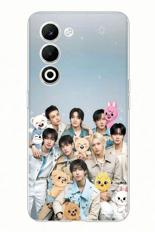 OPPO A5 4G Uyumlu Tray Kids K-Pop Grubu ve SKZOO Temalı Baskılı Silikon Kılıf